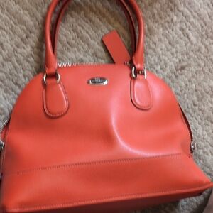Coach Orange Leather Handbag